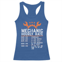Funny Mechanic Hourly Rate Auto Car Mechanic Labor Rates Racerback Tank Top - Wonder Print Shop
