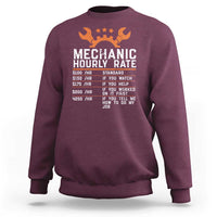 Funny Mechanic Hourly Rate Auto Car Mechanic Labor Rates Sweatshirt - Wonder Print Shop