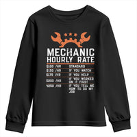 Funny Mechanic Hourly Rate Auto Car Mechanic Labor Rates Youth Sweatshirt - Wonder Print Shop