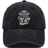 Funny I Cant I Have Plans In The Garage Washed Cotton Baseball Cap Car Mechanics Fathers Day