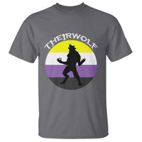 Non Binary T Shirt Theirwolf Enby Flag LGBTQ Pride - Wonder Print Shop