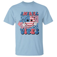 American Vibes T Shirt Retro Groovy USA Pride Flag 4th Of July - Wonder Print Shop