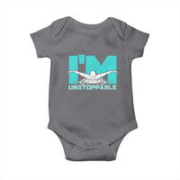 Funny Swimming Baby Onesie I'm Unstoppable Swim Cool Practice Butterfly Swimming - Wonder Print Shop
