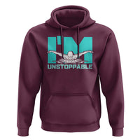 Funny Swimming Hoodie I'm Unstoppable Swim Cool Practice Butterfly Swimming - Wonder Print Shop