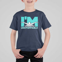 Funny Swimming T Shirt For Kid I'm Unstoppable Swim Cool Practice Butterfly Swimming - Wonder Print Shop