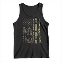 Funny Best Buckin Uncle Ever Tank Top Whitetail Camo Flag Father's Day