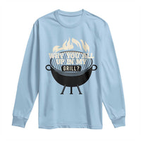 Funny Grilling Long Sleeve Shirt Why You All Up In My Grill BBQ Barbecue Smoking
