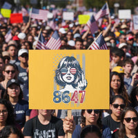 Funny 8647 Impeach 47 Girls American Flag Protest Sign - Wonder Print Shop