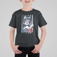 Funny 8647 Impeach 47 Girls American Flag T Shirt For Kid - Wonder Print Shop