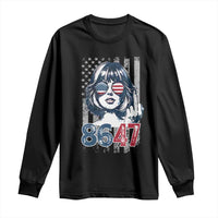 Funny 8647 Impeach 47 Girls American Flag Long Sleeve Shirt - Wonder Print Shop