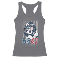 Funny 8647 Impeach 47 Girls American Flag Racerback Tank Top - Wonder Print Shop