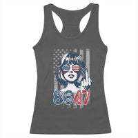Funny 8647 Impeach 47 Girls American Flag Racerback Tank Top - Wonder Print Shop