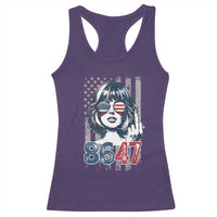 Funny 8647 Impeach 47 Girls American Flag Racerback Tank Top - Wonder Print Shop