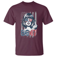 Funny 8647 Impeach 47 Girls American Flag T Shirt - Wonder Print Shop