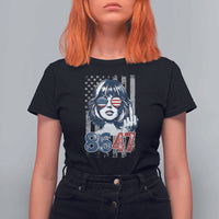 Funny 8647 Impeach 47 Girls American Flag T Shirt For Women - Wonder Print Shop