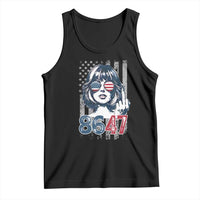 Funny 8647 Impeach 47 Girls American Flag Tank Top - Wonder Print Shop