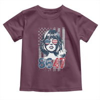 Funny 8647 Impeach 47 Girls American Flag Toddler T Shirt - Wonder Print Shop