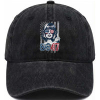 Funny 8647 Impeach 47 Girls American Flag Washed Cotton Baseball Cap