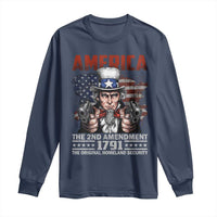 Funny The 2nd Amendment Uncle Sam Long Sleeve Shirt America The Original Homeland Security - Wonder Print Shop