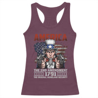 Funny The 2nd Amendment Uncle Sam Racerback Tank Top America The Original Homeland Security - Wonder Print Shop