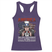 Funny The 2nd Amendment Uncle Sam Racerback Tank Top America The Original Homeland Security - Wonder Print Shop