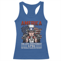 Funny The 2nd Amendment Uncle Sam Racerback Tank Top America The Original Homeland Security - Wonder Print Shop