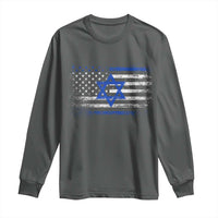 Proud Israeli American Long Sleeve Shirt Patriotic Israeli USA Flag - Wonder Print Shop