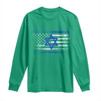 Proud Israeli American Long Sleeve Shirt Patriotic Israeli USA Flag - Wonder Print Shop