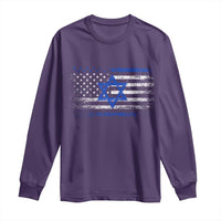 Proud Israeli American Long Sleeve Shirt Patriotic Israeli USA Flag - Wonder Print Shop