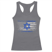 Proud Israeli American Racerback Tank Top Patriotic Israeli USA Flag - Wonder Print Shop