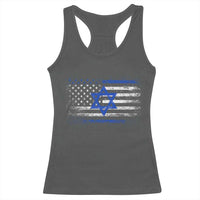 Proud Israeli American Racerback Tank Top Patriotic Israeli USA Flag - Wonder Print Shop