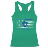 Proud Israeli American Racerback Tank Top Patriotic Israeli USA Flag - Wonder Print Shop