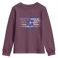 Proud Israeli American Youth Sweatshirt Patriotic Israeli USA Flag - Wonder Print Shop