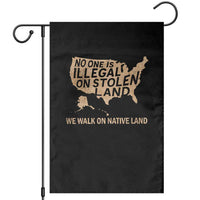 No One Is Illegal On Stolen Land Garden Flag We Walk On Native Land Vintage American Map - Wonder Print Shop