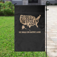 No One Is Illegal On Stolen Land Garden Flag We Walk On Native Land Vintage American Map - Wonder Print Shop