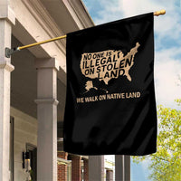 No One Is Illegal On Stolen Land Garden Flag We Walk On Native Land Vintage American Map - Wonder Print Shop