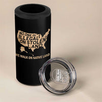 No One Is Illegal On Stolen Land 4 in 1 Can Cooler Tumbler We Walk On Native Land Vintage American Map - Wonder Print Shop