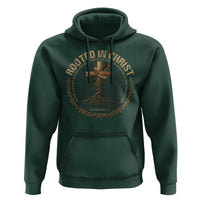 Rooted In Christ Hoodie Jesus Christian Cross Bible Verse - Wonder Print Shop