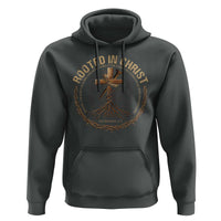 Rooted In Christ Hoodie Jesus Christian Cross Bible Verse - Wonder Print Shop
