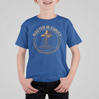 Rooted In Christ T Shirt For Kid Jesus Christian Cross Bible Verse - Wonder Print Shop