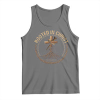 Rooted In Christ Tank Top Jesus Christian Cross Bible Verse - Wonder Print Shop