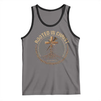 Rooted In Christ Tank Top Jesus Christian Cross Bible Verse - Wonder Print Shop