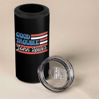 Funny John Lewis Good Trouble 4 in 1 Can Cooler Tumbler Vintage American Flag - Wonder Print Shop