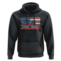 Funny John Lewis Good Trouble Hoodie Vintage American Flag - Wonder Print Shop