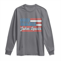 Funny John Lewis Good Trouble Long Sleeve Shirt Vintage American Flag - Wonder Print Shop