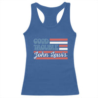 Funny John Lewis Good Trouble Racerback Tank Top Vintage American Flag - Wonder Print Shop