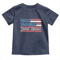 Funny John Lewis Good Trouble Toddler T Shirt Vintage American Flag - Wonder Print Shop