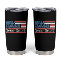 Funny John Lewis Good Trouble Tumbler Cup Vintage American Flag - Wonder Print Shop