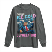 Funny Enjoy An Ice Cold Glass Of Deportation Long Sleeve Shirt American Flag - Wonder Print Shop
