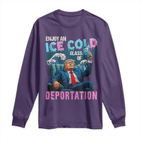Funny Enjoy An Ice Cold Glass Of Deportation Long Sleeve Shirt American Flag - Wonder Print Shop